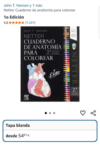 Netter Cuaderno de anatomía para colorear (2ª ed.)