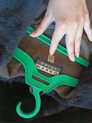 Abrigo de lana marrón y negro 40