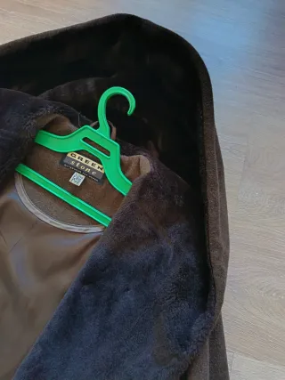 Abrigo de lana marrón y negro 40