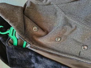 Abrigo de lana marrón y negro 40