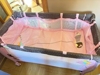 Cuna de viaje rosa Asalvo