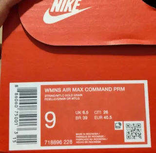 Nike Air Max Command PRM T40.5 Beige/Oro