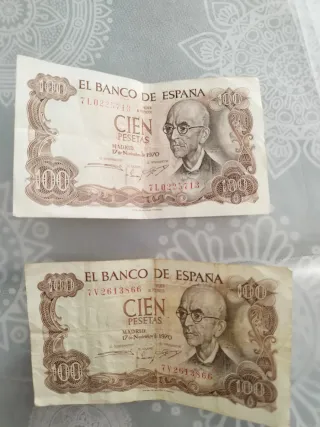 Dos Billete 100 pesetas 1970 50€ las dos