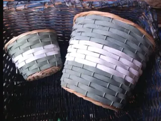 Conjunto de 2 cubre macetas de mimbre decorativos