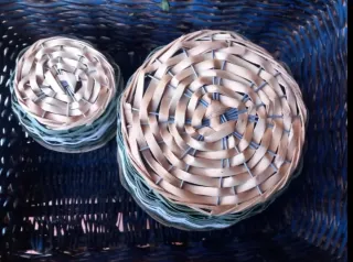 Conjunto de 2 cubre macetas de mimbre decorativos