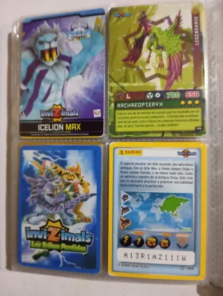 Cartas de Invizimals (vienen más pero no caben)