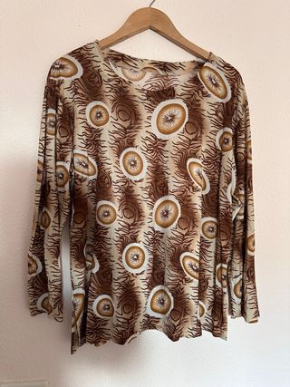 Camiseta manga larga estampada