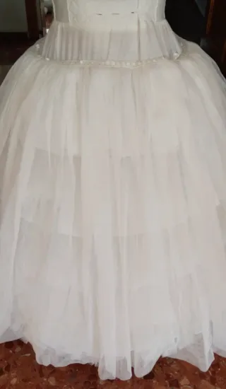 Cancán blanco de tul para fallera