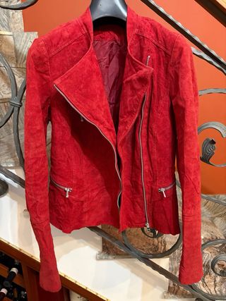 Giubbino mod. chiodo donna vera pelle scamosciata