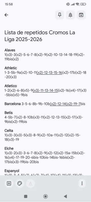 Intercambio-venta Cromos La Liga ESTE 25/26 Panini