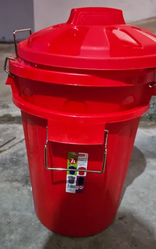 Cubo Basura Rojo 7L Plastic Forte