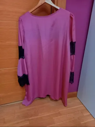 Vestido Teria Yabar Fucsia Encaje Talla XL