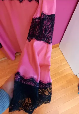 Vestido Teria Yabar Fucsia Encaje Talla XL