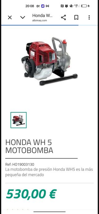 Motobomba Honda WH-5 4 Tiempos
