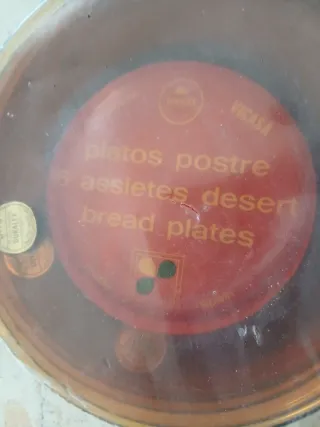 8 Platos Postre Ámbar Vintage