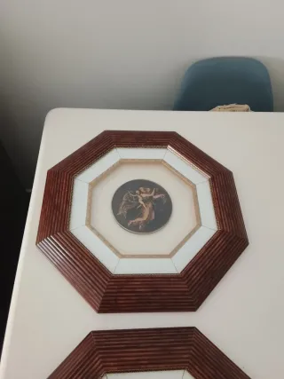 Pareja Cuadros Octogonales Ángeles