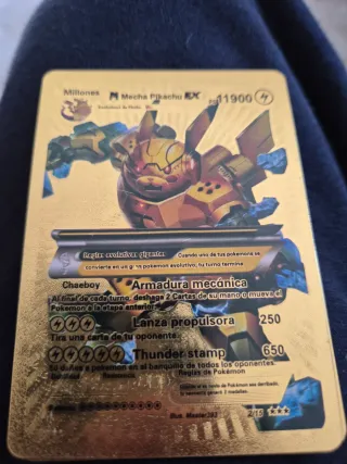 Carta Pokémon Mecha Pikachu EX Dorada