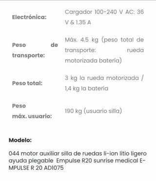 Motor silla de ruedas plegable EMPULSE R20