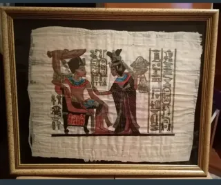 Cuadro Papyrus Egipcio Marco Dorado