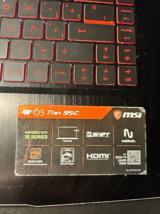 MSI GF63 Thin 9SC i7 16GB RAM GTX 1650 SSD
