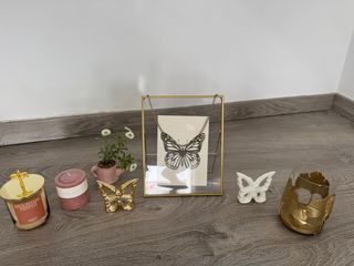 Decorazione Farfalla in Metallo e Ceramica