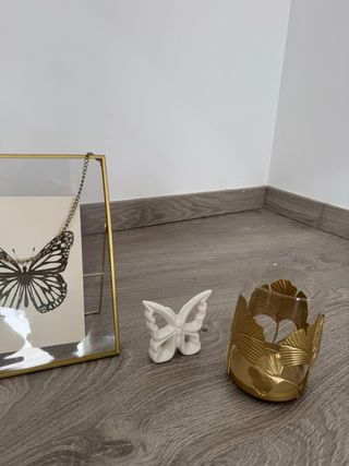 Decorazione Farfalla in Metallo e Ceramica