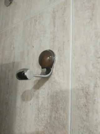 Colgador y Aro Baño Madera y Metal