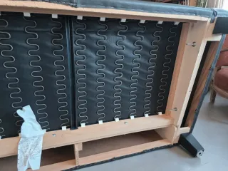 Sofá 3 plazas de piel marrón. Cómodo. Ikea classic