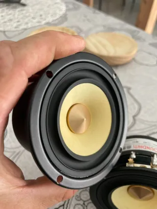 Altavoces Hifi Negro y Dorado