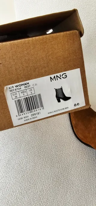 Botines serraje Mango Talla 38