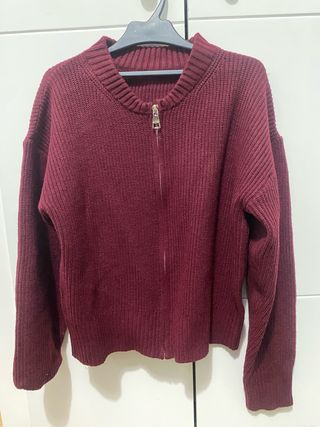Chaqueta de punto roja talla S