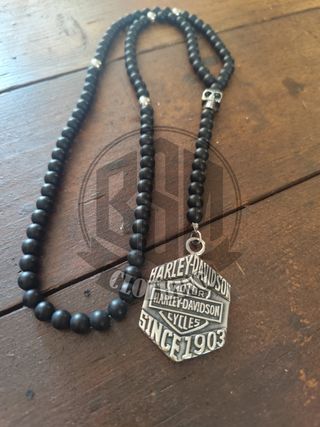 Rosario Collana Harley-Davidson Nero Argento