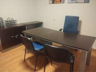 Conjunto Muebles Oficina Madera y Cristal