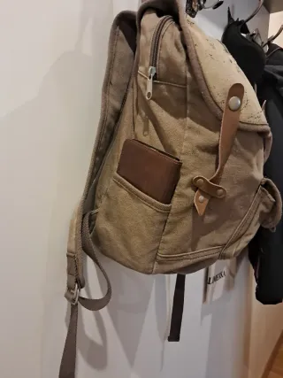 Mochila Beige/Marrón 35x28cm