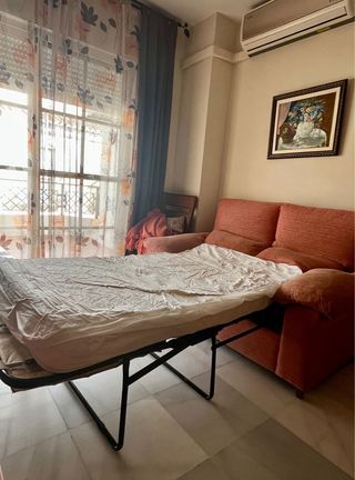 Sofá cama 2 plazas tela rosa