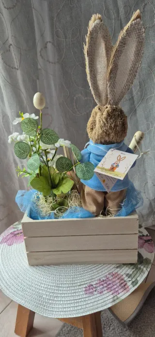 Composizione Pasquale Coniglietto Decorativo