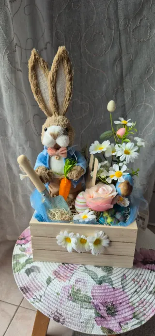 Composizione Pasquale Coniglietto Decorativo