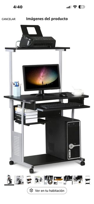 Tavolo per computer con ruote