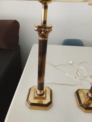 Conjunto 2 Lámparas Mesa Doradas y Marrones