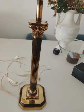 Conjunto 2 Lámparas Mesa Doradas y Marrones