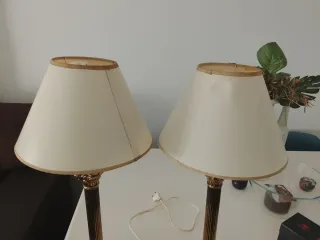 Conjunto 2 Lámparas Mesa Doradas y Marrones