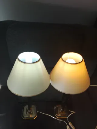 Conjunto 2 Lámparas Mesa Doradas y Marrones