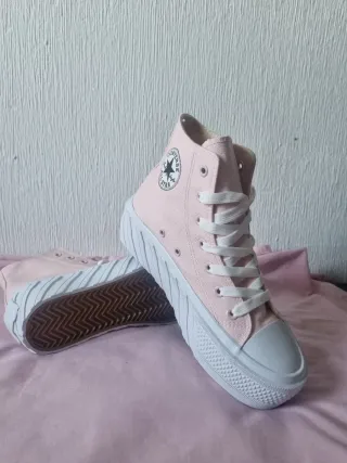 Botas Converse plataforma rosas