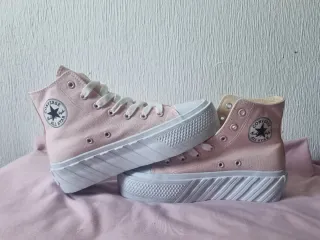 Botas Converse plataforma rosas