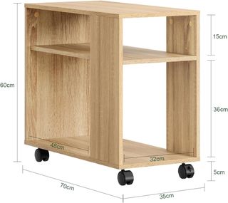Mesa Auxiliar con Ruedas de 2 Niveles con estantes