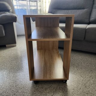 Mesa Auxiliar con Ruedas de 2 Niveles con estantes