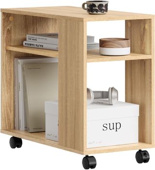 Mesa Auxiliar con Ruedas de 2 Niveles con estantes