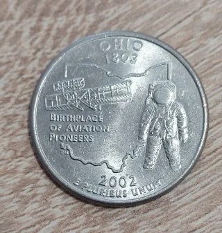 Moneda Cuarto de Dólar Ohio 2002 P