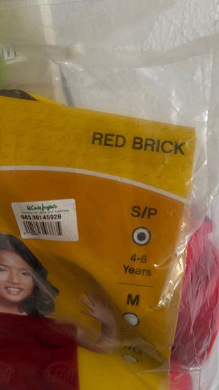Disfraz LEGO Ladrillo Rojo Talla M