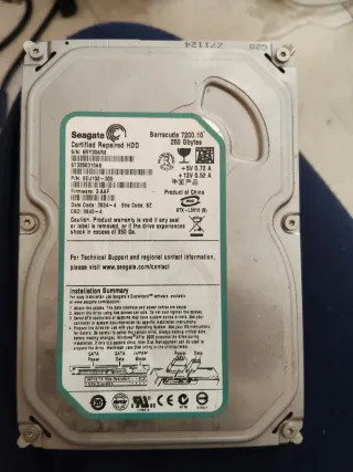 Disco Duro Seagate 250GB Barracuda 7200.10